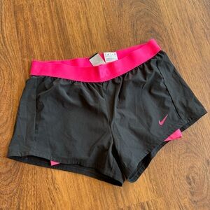 Nike Women's Black and Pink Running Shorts